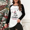 Merry Christmas Sweatshirts For Women Pattern Cute Long Sleeve Raglan Baseball Pullover Top - image 2 of 4