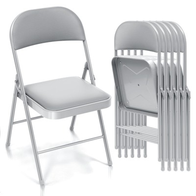 SKONYON 6 Pack Folding Chairs Portable Padded Office Kitchen Dining Chairs