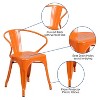 Flash Furniture Commercial Grade Metal Indoor-Outdoor Chair with Arms - 3 of 4