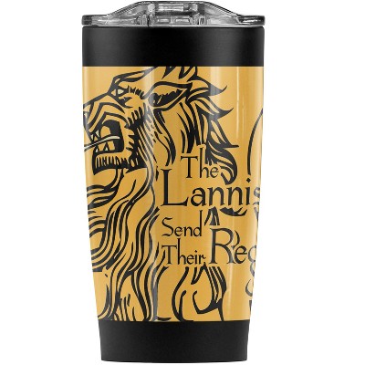 Game Of Thrones The Lannisters Send Their Steel Tumbler 20oz Coffee Travel Mug