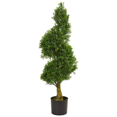 4ft Spiral Boxwood Artificial Tree - Nearly Natural