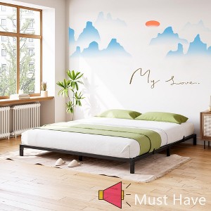 Jojoka Heavy Duty Metal Platform Bed Frame, 900 lbs Support, No Box Spring Needed, Quiet, Sturdy, Underbed Storage, Easy Assembly - 1 of 4