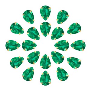 Unique Bargains Glass Craft Embellishments Flat Back Four Claws Teardrop Gems 20 Pcs - 1 of 4