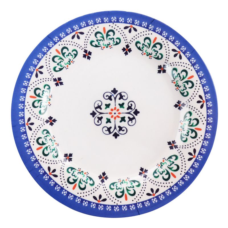 Gibson Everyday Alhambra Blues 12 Piece Melamine Dinnerware Set in Blue and White, 4 of 10