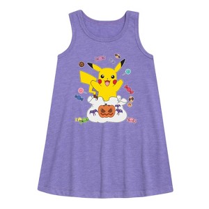 Girls' - Pokémon - Gotta Eat Em All Graphic Sleeveless Aline Dress - 1 of 3