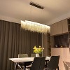 Ludomide Post-Modern Rectangle Aluminum Tassel Linear Chandelier Rectangular Pendant Light Fixture for Dining Room Kitchen Island Over Table L47 - 2 of 4