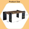 ALEXOUN Rectangle Coffee Table with Sturdy MDF Desktop & Metal Legs, Vintage Mortise Tenon Center Table for Home and Apartment - 3 of 4