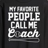 Men's - Instant Message - My Favorite People Call Me Coach Long Sleeve Graphic T-Shirt - 2 of 4