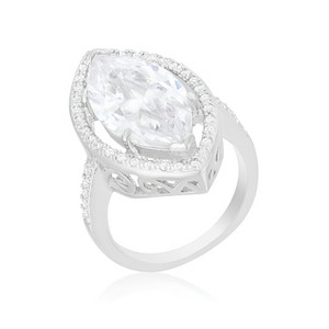 Slickblue Stylish Marquise Cocktail Ring Featuring 9 Carats of Clear Cubic Zirconia for Women – Sizes 5-10 - 1 of 4