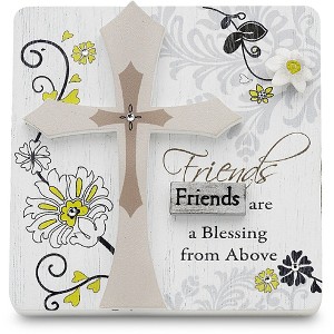 Pavilion Gift Company - Friends - 3" x 3" Self-Standing Plaque - Wall Sign Panels - 1 of 2