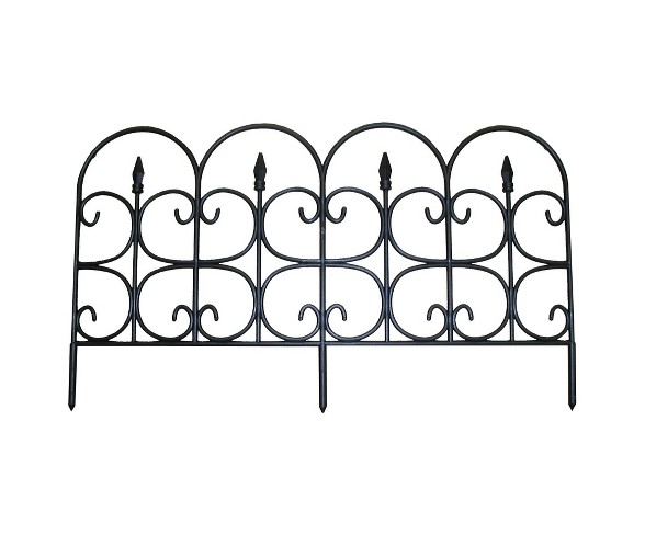 15.75" Victorian Fencing Medium, Poly Fence, 12 Pc - Black - Emsco