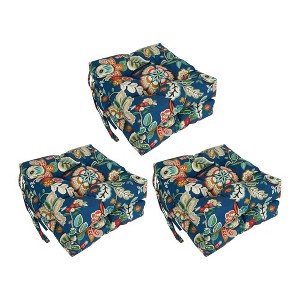 Blazing Needles, 16-inch Spun Polyester Patterned Outdoor Square Tufted Chair Cushions (Set of 6) - 1 of 2