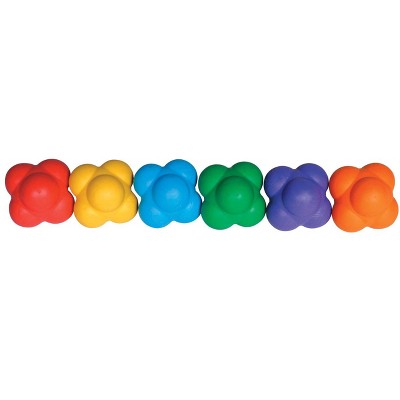 Sportime React-2-Balls with Erratic Bounce, Assorted Colors, set of 6