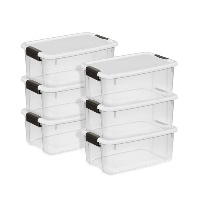 Sterilite Ultra Latch Box, Stackable Storage Bin with Lid, Plastic Container with Heavy Duty Latches to Organize