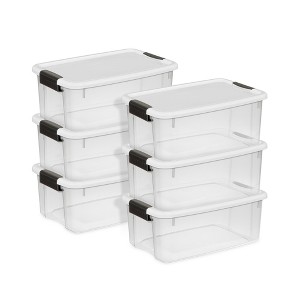 Sterilite Ultra Latch Box, Stackable Storage Bin with Lid, Plastic Container with Heavy Duty Latches to Organize - 1 of 4