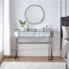 39" Mirrored Makeup Vanity Table with Stainless Steel Base, Mirrored Console Dressing Table with 2 Drawers,Versatile Desk for Bedroom, Silver - 2 of 4