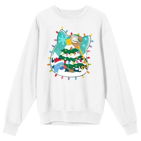 Squishmallows Christmas Tree With Lights Adult White Crew Neck Long Sleeve  Sweatshirt-xxl : Target