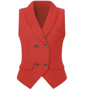 INSPIRE CHIC Women's Lapel Collar Dressy Versatile Racerback Waistcoat Suit Vest - 1 of 4