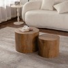 NicBex Set of 2 Round Wooden Coffee Tables for Living Room,Cylinder Center Table for Small Space,Accent End Side Table - 4 of 4