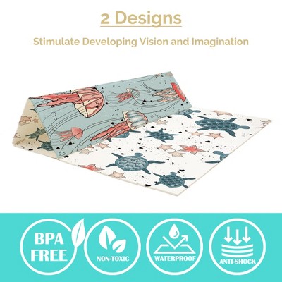 Large Seaside Foam Padded Play Mat with Waterproof Surface