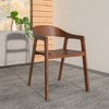 LeisureMod Dining Chair in Oak Wood Contemporary Accent Armchair with Open-Back Design Set of 4 Rivo Collection - 2 of 4