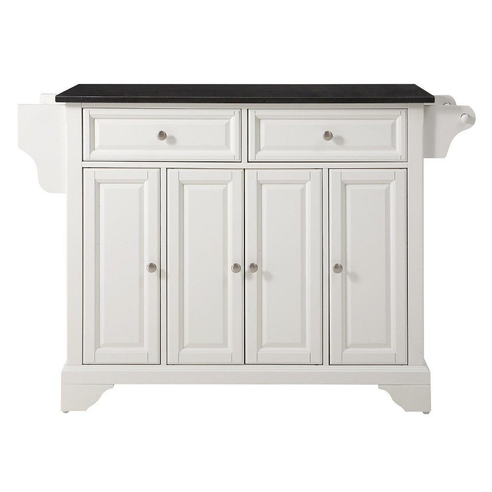 Photos - Kitchen System Crosley LaFayette Solid Black Granite Top Kitchen Island - White  