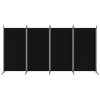 vidaXL 4-Panel Room Divider - Black Foldable Fabric Screen - Space Divider for Bedroom, Living Room, Office - Easy Storage - 3 of 4