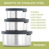 WeeSprout Stainless Steel Food Storage Containers, Leakproof Silicone Lids, BPA-Free - Set of 3 (4oz, 8 oz, 12 oz) - 4 of 4