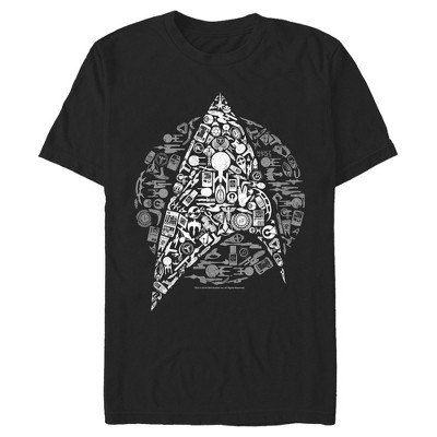 Men's Star Trek Starfleet Icon Collage T-shirt - Black - Medium : Target