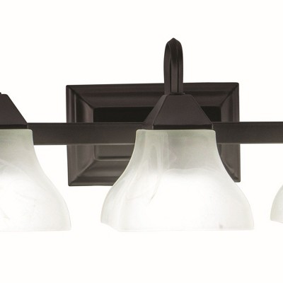 Cardiff 40'' Oil Burnished Bronze Vanity Light with Alabaster Glass