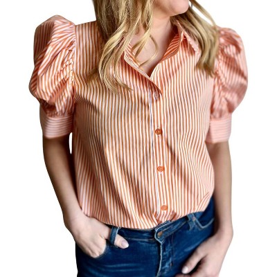 Women's Striped 3/4 draped sleeves top - Jodifl