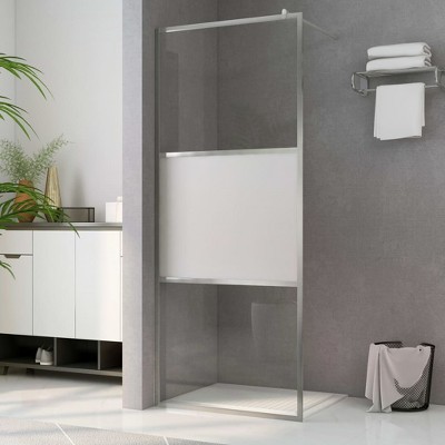 VidaXL Walk-in Shower Wall with Half Frosted ESG Glass 45.3 in.x76.8 in.