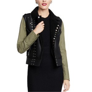 Rachel Roy Womens Faux-Fur Motorcycle Jacket - 1 of 1