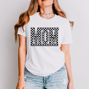 Simply Sage Market Mom Checkered Box Short Sleeve Tee - 2XL - White - 1 of 4