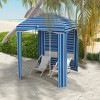 Outsunny 5.8' x 5.8' Cabana Umbrella, Outdoor Beach Umbrella with Double-top, Windows, Sandbags, Carry Bag - image 3 of 4