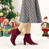 Allegra K Women's Pointed Toe Block Heel Zipper Ankle Boots - 2 of 4