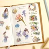 Wrapables Aesthetic Floral Fashion PET Washi Tapes for Scrapbooking, Stationery, Journaling, Diary, Card Making (Set of 2), Blue and Lavender - 3 of 4