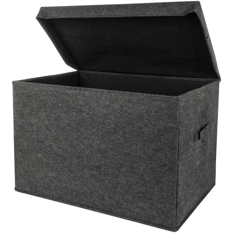 Sammy &#38; Lou Printed Felt Toy Chest - Charcoal Gray, 1 of 8