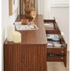 HDZNVF 6 Drawers Dresser,55 inch Wide Modern Chest of Drawers Curved wave Design, Wood Drawer Organizer, Walnut - 4 of 4