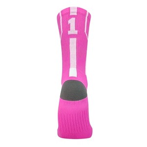 Mk Socks Player ID Jersey Number SINGLE Crew Sock - Hot Pink, White - 1 of 1