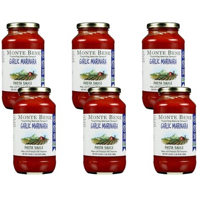 Monte Bene Garlic Marinara Pasta Sauce - Case of 6/24 fz