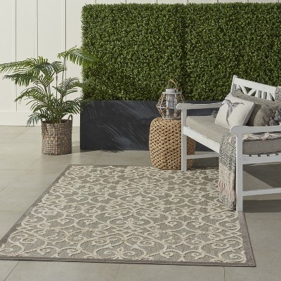 Aloha 5'3" x 7'5" Natural Polypropylene Flat Woven Outdoor Rug