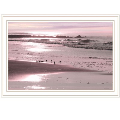 HomeRoots Breakfast On The Beach White Framed Print Wall Art