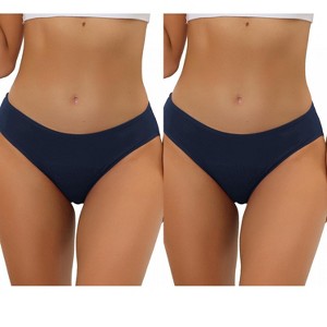Allegra K Women's Mid-Rise Available in Plus Size Hipster Underwears 2 Packs - 1 of 4