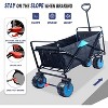 DOMETOUR Collapsible Heavy Duty Beach Wagon Cart Outdoor Folding Utility Camping Garden Beach Cart with Universal Wheels Adjustable Handle Shopping - 3 of 4