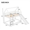 RISOKEYS Twin Size Bunk House Bed with Slide and Ladder, Floor Bunk Bed with Wood House Bunk Bed House Design - White - 3 of 4