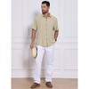 INSPIRE CHIC Men's Texture Short Sleeve Button Down Solid Casual Knitted Shirt - 2 of 4