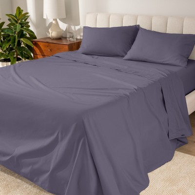 260 Thread Count Organic Cotton Percale Bed Sheet Set by Bare Home