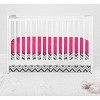 Bacati - Ikat Dots Leopard  Pink Gray Girls 6 pc Crib Set with 4 Muslin Swaddle Blankets - 3 of 4