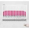 Bacati - Ikat Dots Leopard  Pink Grey Muslin Girls 8 pc Crib Set with Crib Rail Guard - image 4 of 4